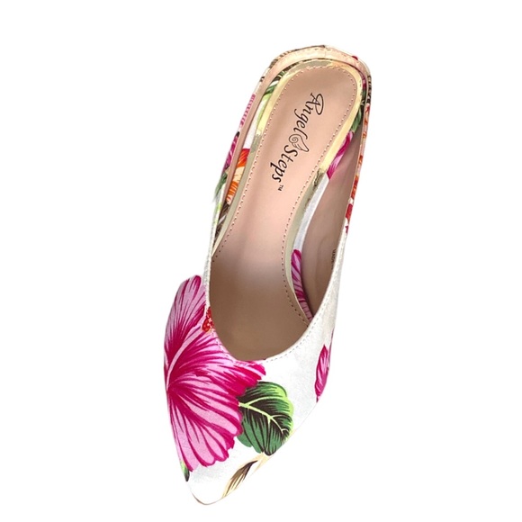 ANGEL STEPS | Splendid Tropical Floral Print Canvas Mules - Picture 4 of 6